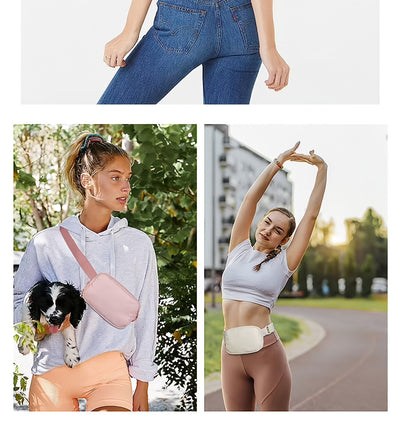 Unisex 1L Adjustable Yoga Waist Pack - High-Quality Nylon with Zipper Closure, Lightweight Crossbody Chest Bag for Travel, Hiking & Casual Sports - Multi-Functional Storage for Phone, Cosmetics, Essentials, Travel Accessory,