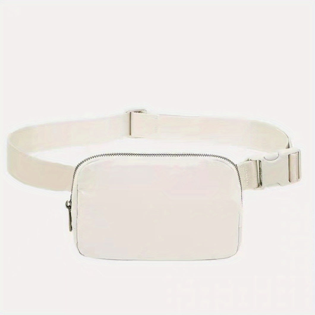 Unisex 1L Adjustable Yoga Waist Pack - High-Quality Nylon with Zipper Closure, Lightweight Crossbody Chest Bag for Travel, Hiking & Casual Sports - Multi-Functional Storage for Phone, Cosmetics, Essentials, Travel Accessory,