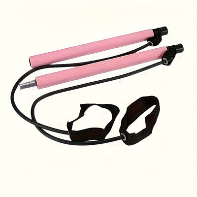 Stainless Steel 1pc Lingpeng Pilates Bar Kit - Colorful Resistance Bands for Home Gym, Yoga, Squats & Full Body Shaping - Lightweight, Easy to Assemble & Carry, Gym Accessories for Men & Women