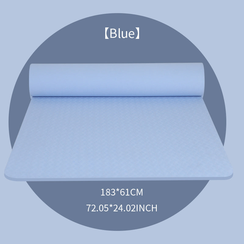 1pc Non-Slip TPE Yoga Mat - Lightweight, Quiet Exercise & Fitness Mat for Home Workouts