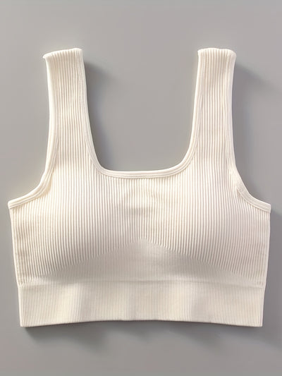 2pcs Women'S Breathable Seamless Yoga Leggings & Bra Set - High-Stretch Ribbed Gym Workout Shorts with Bra, Moisture-Wicking Athletic Outfit for Running, Pilates