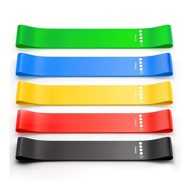 5pcs/set Portable Purple-Haired Gradient Fitness Resistance Bands - Elastic Strength Training Equipment for Yoga, Gym, Pilates | Light Tension, Stackable Design, Mixed Colors, Women'S Weightlifting, Yoga Bands, Gym Workout Ge