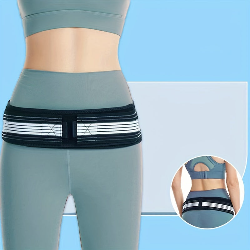 Adjustable Sacroiliac Hip Belt - Elastic Lower Back Support Brace for Men and Women, Polyester, Hand-Wash Only, Pelvis Lumbar Relaxation, Fitness & Yoga Wear