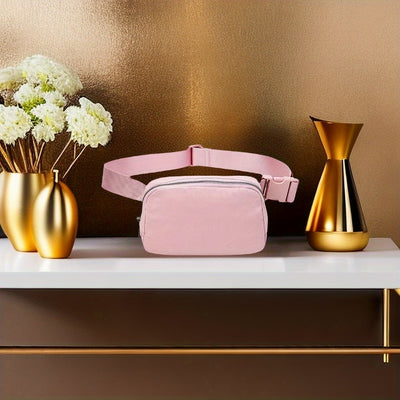 Unisex 1L Adjustable Yoga Waist Pack - High-Quality Nylon with Zipper Closure, Lightweight Crossbody Chest Bag for Travel, Hiking & Casual Sports - Multi-Functional Storage for Phone, Cosmetics, Essentials, Travel Accessory,