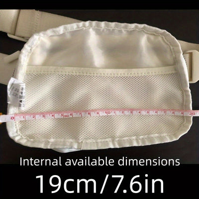 Unisex 1L Adjustable Yoga Waist Pack - High-Quality Nylon with Zipper Closure, Lightweight Crossbody Chest Bag for Travel, Hiking & Casual Sports - Multi-Functional Storage for Phone, Cosmetics, Essentials, Travel Accessory,
