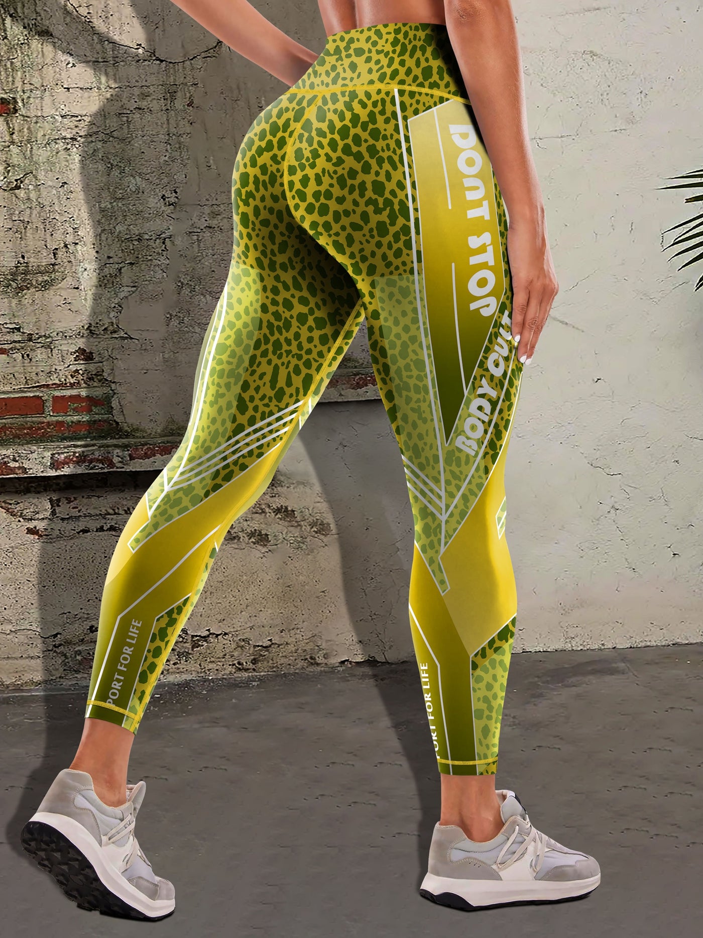 Color Block Tummy Control High Stretch Fitness Pants, Letter Print High Elastic Sports Tight Yoga Leggings, Women's Activewear