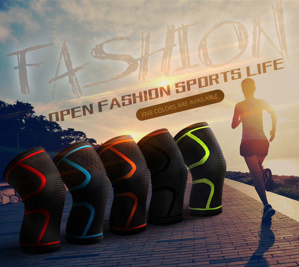 1pc AOLIKES Compression Knee Sleeve | Breathable, Non-Slip, Ideal for Running, Volleyball, Basketball, Yoga, Tennis, Football - Available in, Grey, Red