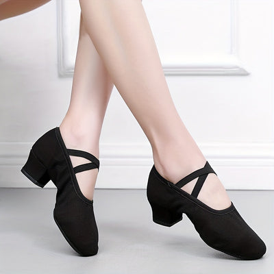 Durable Rubber-Soled Dance Shoes with Heels for Adult Ballet And Yoga Dance.