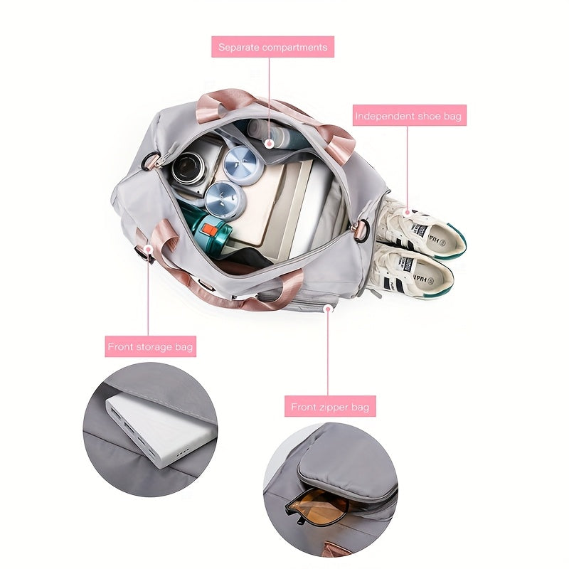 Women's Crossbody Bag, Outdoor Sports Fitness Bag, Weekend Luggage Bag, Yoga Bag, Multi-Pocket Short Trip Handbag