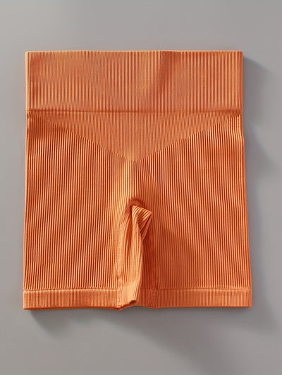 2pcs Women'S Breathable Seamless Yoga Leggings & Bra Set - High-Stretch Ribbed Gym Workout Shorts with Bra, Moisture-Wicking Athletic Outfit for Running, Pilates