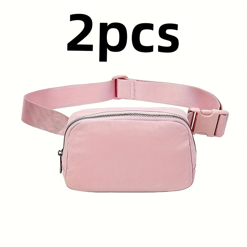 Unisex 1L Adjustable Yoga Waist Pack - High-Quality Nylon with Zipper Closure, Lightweight Crossbody Chest Bag for Travel, Hiking & Casual Sports - Multi-Functional Storage for Phone, Cosmetics, Essentials, Travel Accessory,