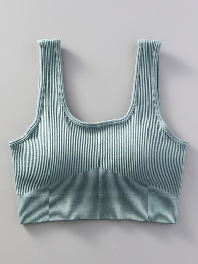 2pcs Women'S Breathable Seamless Yoga Leggings & Bra Set - High-Stretch Ribbed Gym Workout Shorts with Bra, Moisture-Wicking Athletic Outfit for Running, Pilates