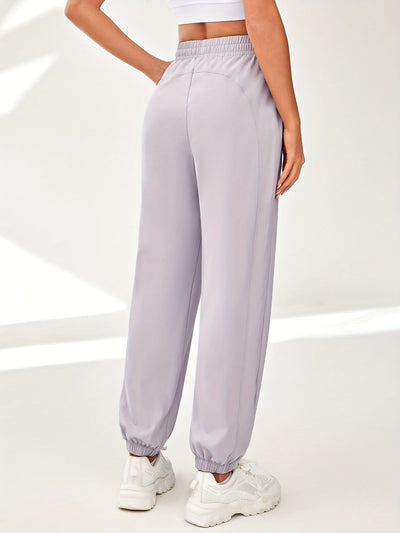 Stretchy Comfort Fit Joggers - Quick Drying, Slant Pockets, Elastic Waistband, Breathable, Moisture-Wicking, Womens Activewear for Fitness, Yoga, Running, and Outdoor Activities