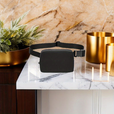 Unisex 1L Adjustable Yoga Waist Pack - High-Quality Nylon with Zipper Closure, Lightweight Crossbody Chest Bag for Travel, Hiking & Casual Sports - Multi-Functional Storage for Phone, Cosmetics, Essentials, Travel Accessory,