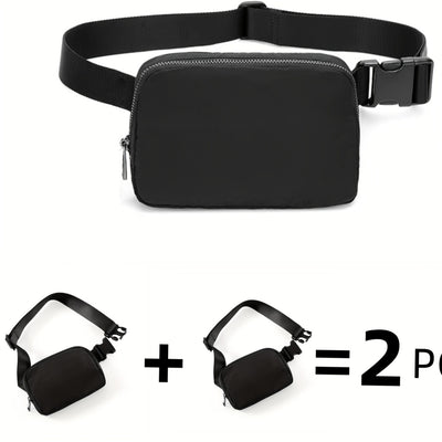 Unisex 1L Adjustable Yoga Waist Pack - High-Quality Nylon with Zipper Closure, Lightweight Crossbody Chest Bag for Travel, Hiking & Casual Sports - Multi-Functional Storage for Phone, Cosmetics, Essentials, Travel Accessory,