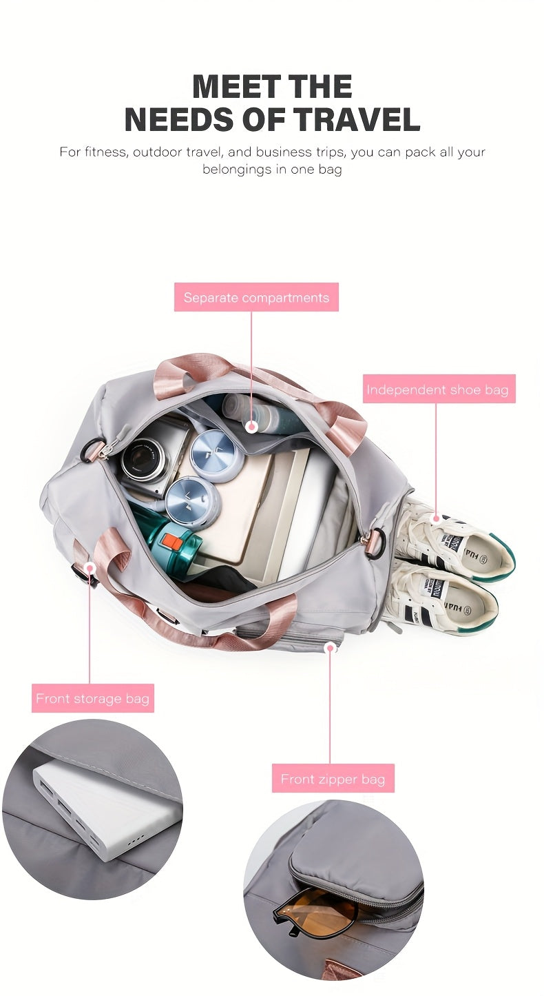 Women's Crossbody Bag, Outdoor Sports Fitness Bag, Weekend Luggage Bag, Yoga Bag, Multi-Pocket Short Trip Handbag