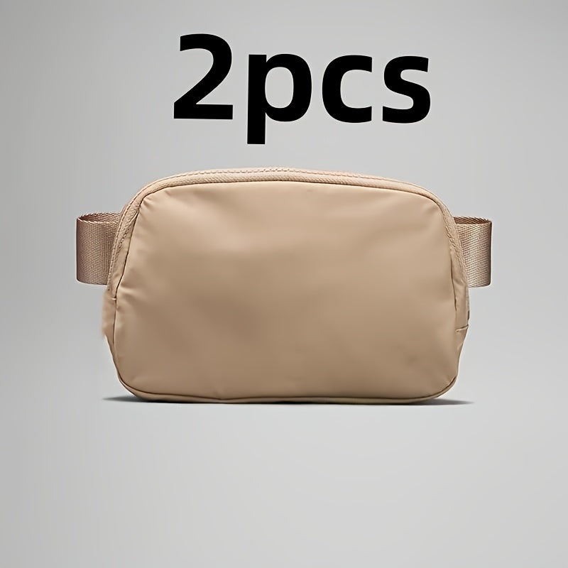 Unisex 1L Adjustable Yoga Waist Pack - High-Quality Nylon with Zipper Closure, Lightweight Crossbody Chest Bag for Travel, Hiking & Casual Sports - Multi-Functional Storage for Phone, Cosmetics, Essentials, Travel Accessory,