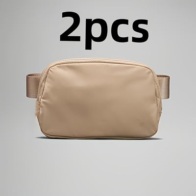 Unisex 1L Adjustable Yoga Waist Pack - High-Quality Nylon with Zipper Closure, Lightweight Crossbody Chest Bag for Travel, Hiking & Casual Sports - Multi-Functional Storage for Phone, Cosmetics, Essentials, Travel Accessory,