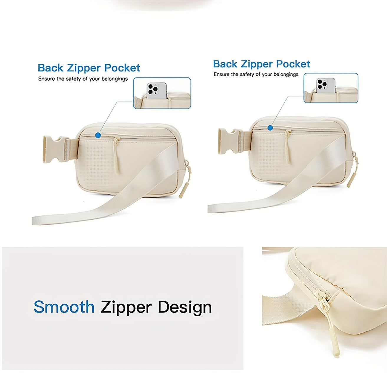 Unisex 1L Adjustable Yoga Waist Pack - High-Quality Nylon with Zipper Closure, Lightweight Crossbody Chest Bag for Travel, Hiking & Casual Sports - Multi-Functional Storage for Phone, Cosmetics, Essentials, Travel Accessory,