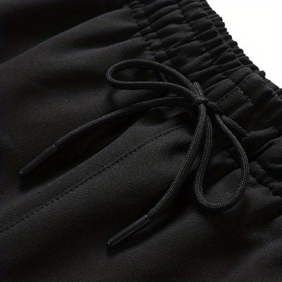 Lightweight Breathable Sports Pants Joggers, Men's Casual Slightly Stretch Zipper Pockets Sweatpants For All Seasons Fitness