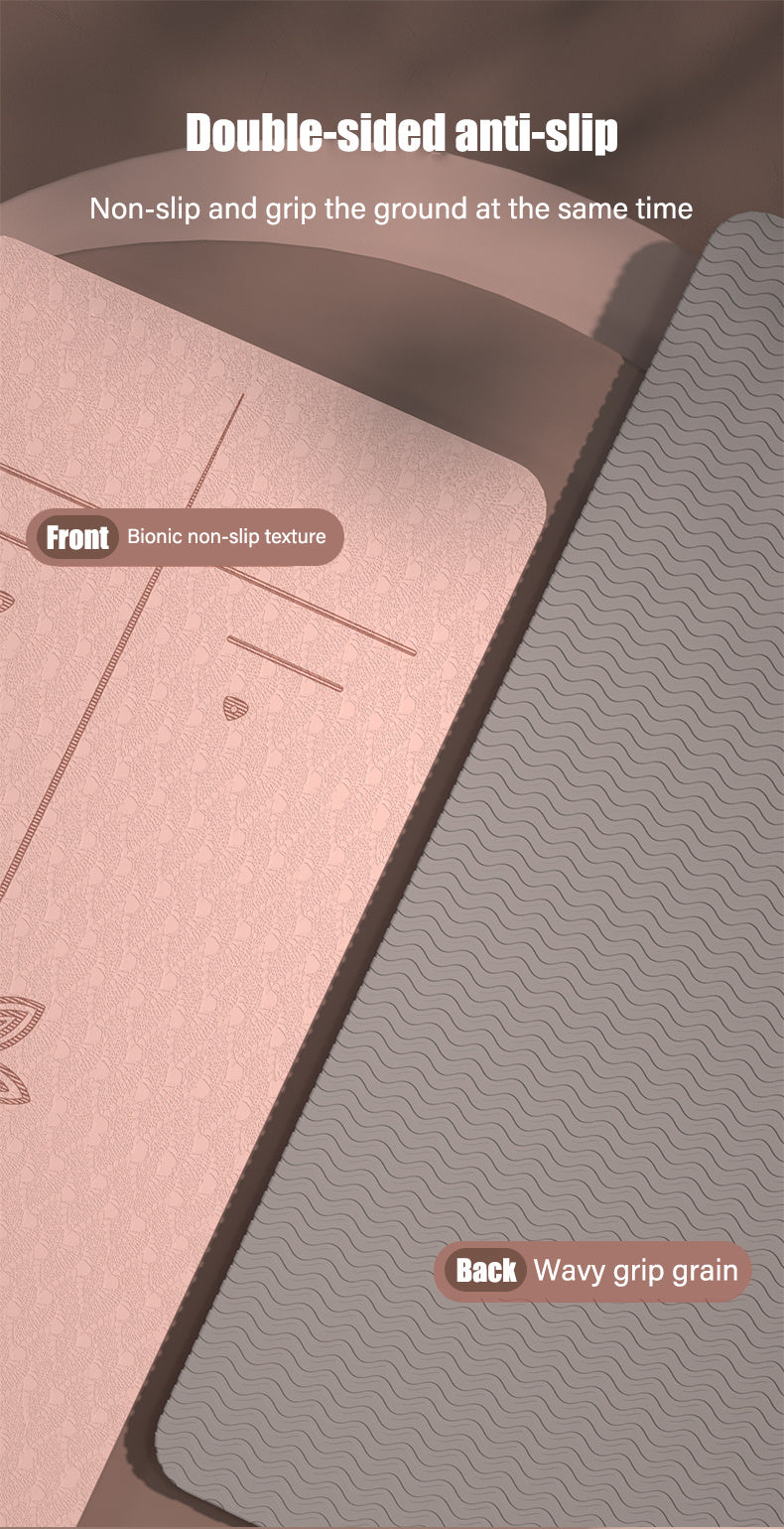 1pc TPE Non-Slip Yoga Pilates Training Mat, Home Fitness Accessories, Yoga Mat