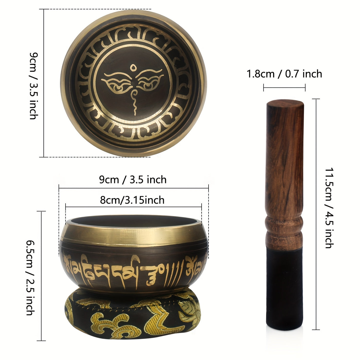 Tibetan Singing Bowls Set~ Meditation Sound Bowl hand Hammered in Nepal for Yoga, Meditation, Mindfulness, Healing & Chakra balancing