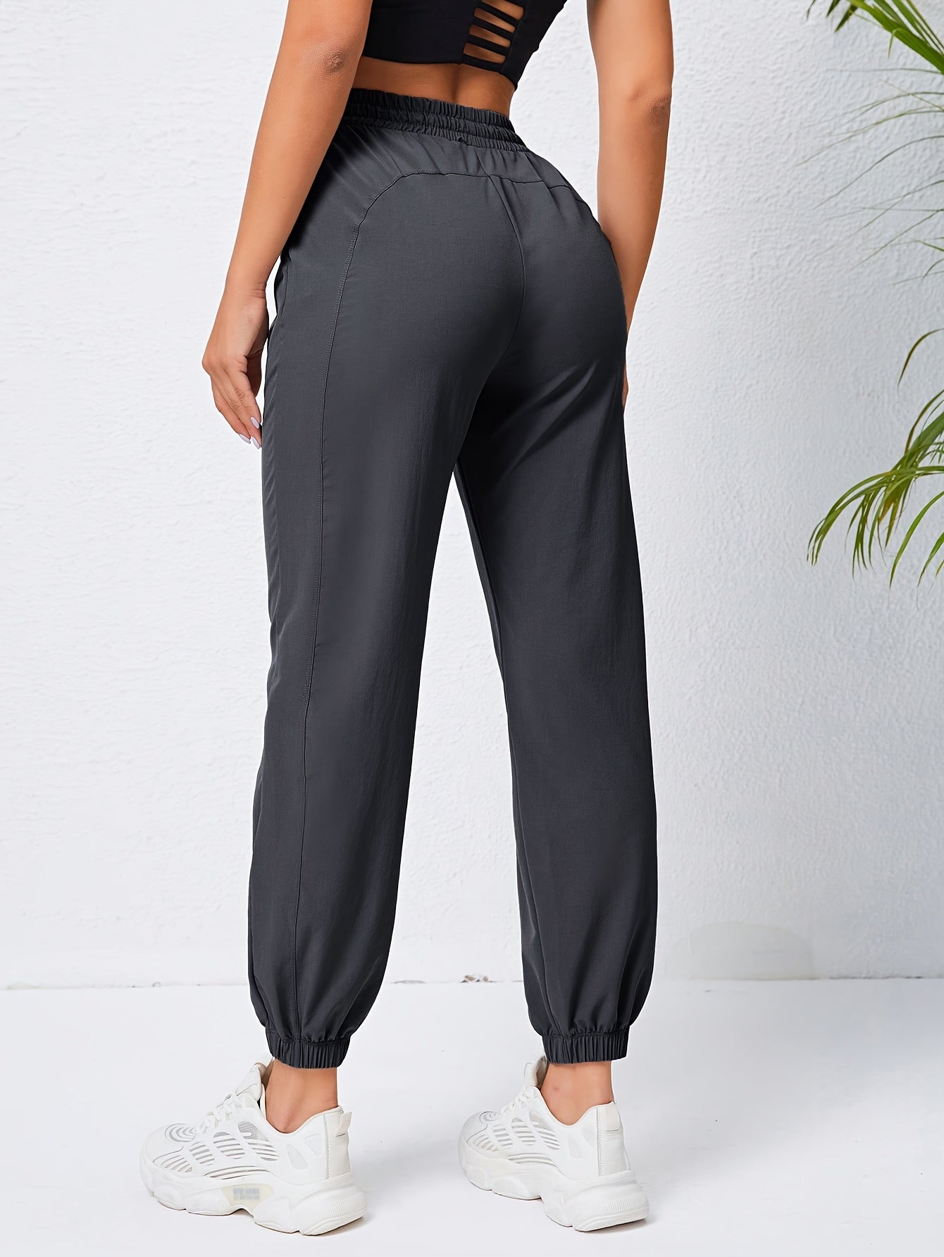 Stretchy Comfort Fit Joggers - Quick Drying, Slant Pockets, Elastic Waistband, Breathable, Moisture-Wicking, Womens Activewear for Fitness, Yoga, Running, and Outdoor Activities