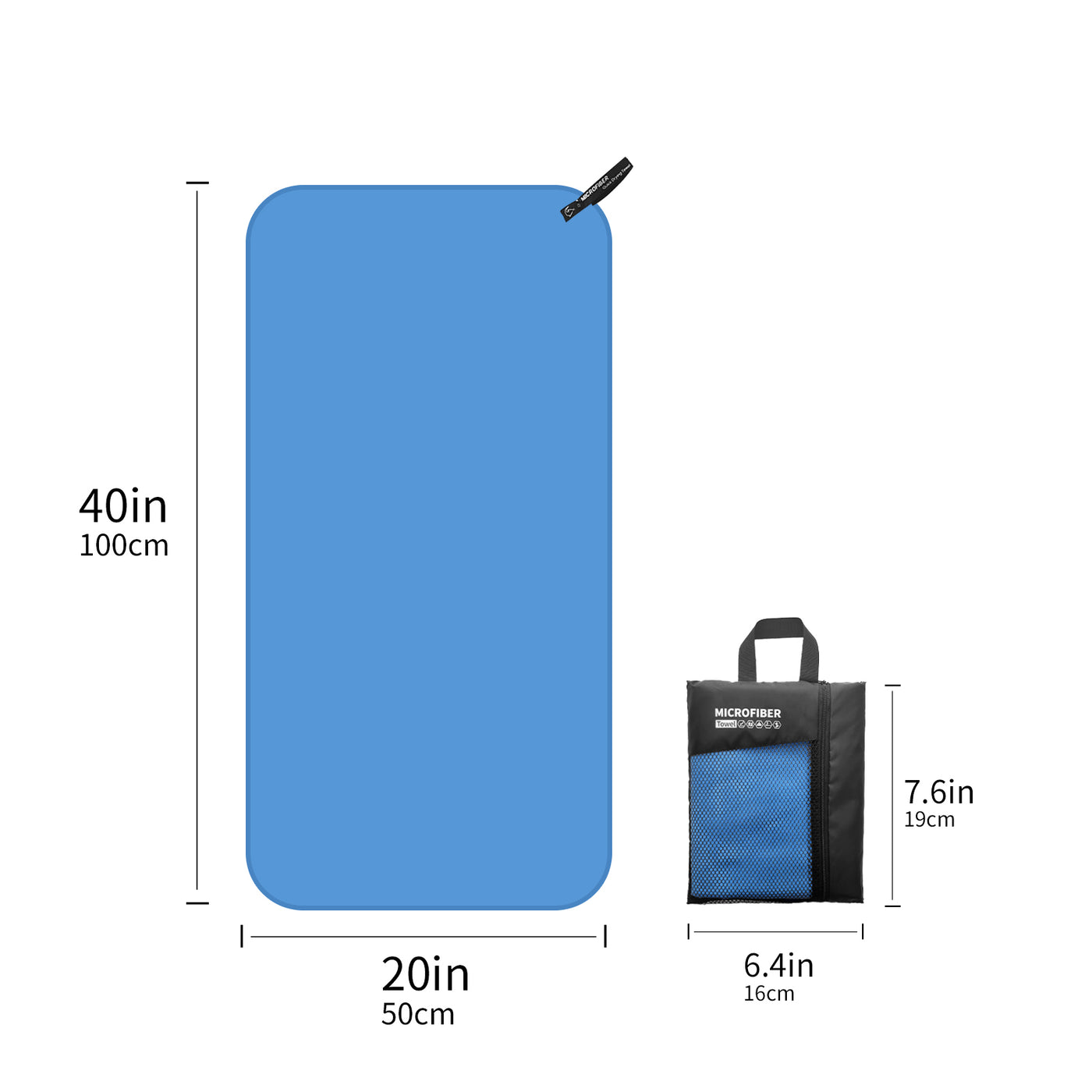 Quick Drying Absorbent 1pc Mutao Microfiber Towel - With Mesh Bag For Camping, Gym Yoga, Backpacking, Hiking