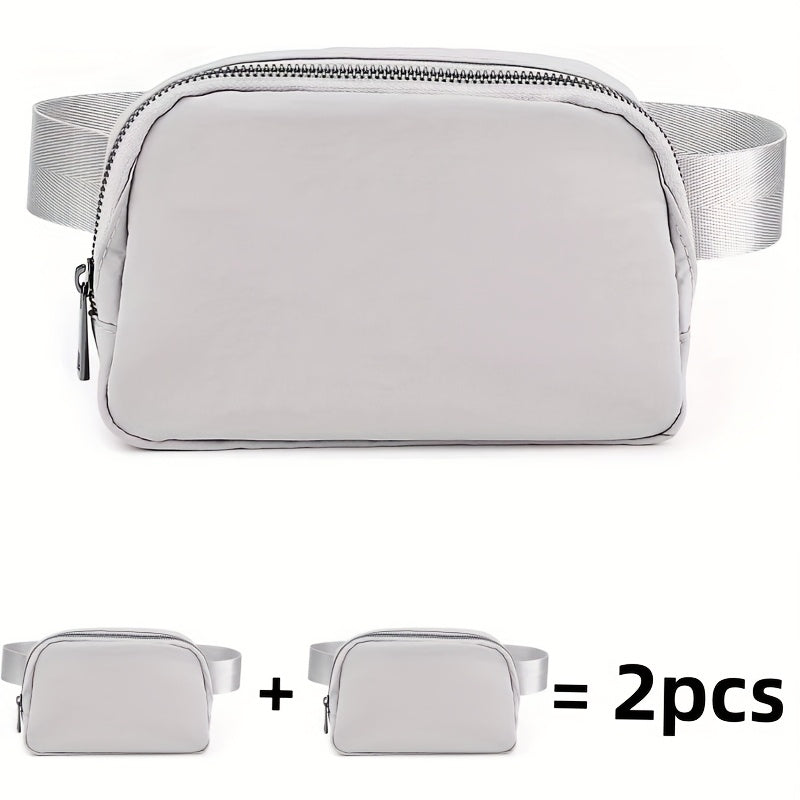 Unisex 1L Adjustable Yoga Waist Pack - High-Quality Nylon with Zipper Closure, Lightweight Crossbody Chest Bag for Travel, Hiking & Casual Sports - Multi-Functional Storage for Phone, Cosmetics, Essentials, Travel Accessory,