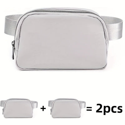 Unisex 1L Adjustable Yoga Waist Pack - High-Quality Nylon with Zipper Closure, Lightweight Crossbody Chest Bag for Travel, Hiking & Casual Sports - Multi-Functional Storage for Phone, Cosmetics, Essentials, Travel Accessory,