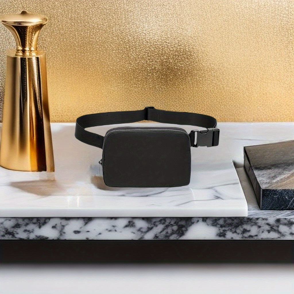 Unisex 1L Adjustable Yoga Waist Pack - High-Quality Nylon with Zipper Closure, Lightweight Crossbody Chest Bag for Travel, Hiking & Casual Sports - Multi-Functional Storage for Phone, Cosmetics, Essentials, Travel Accessory,