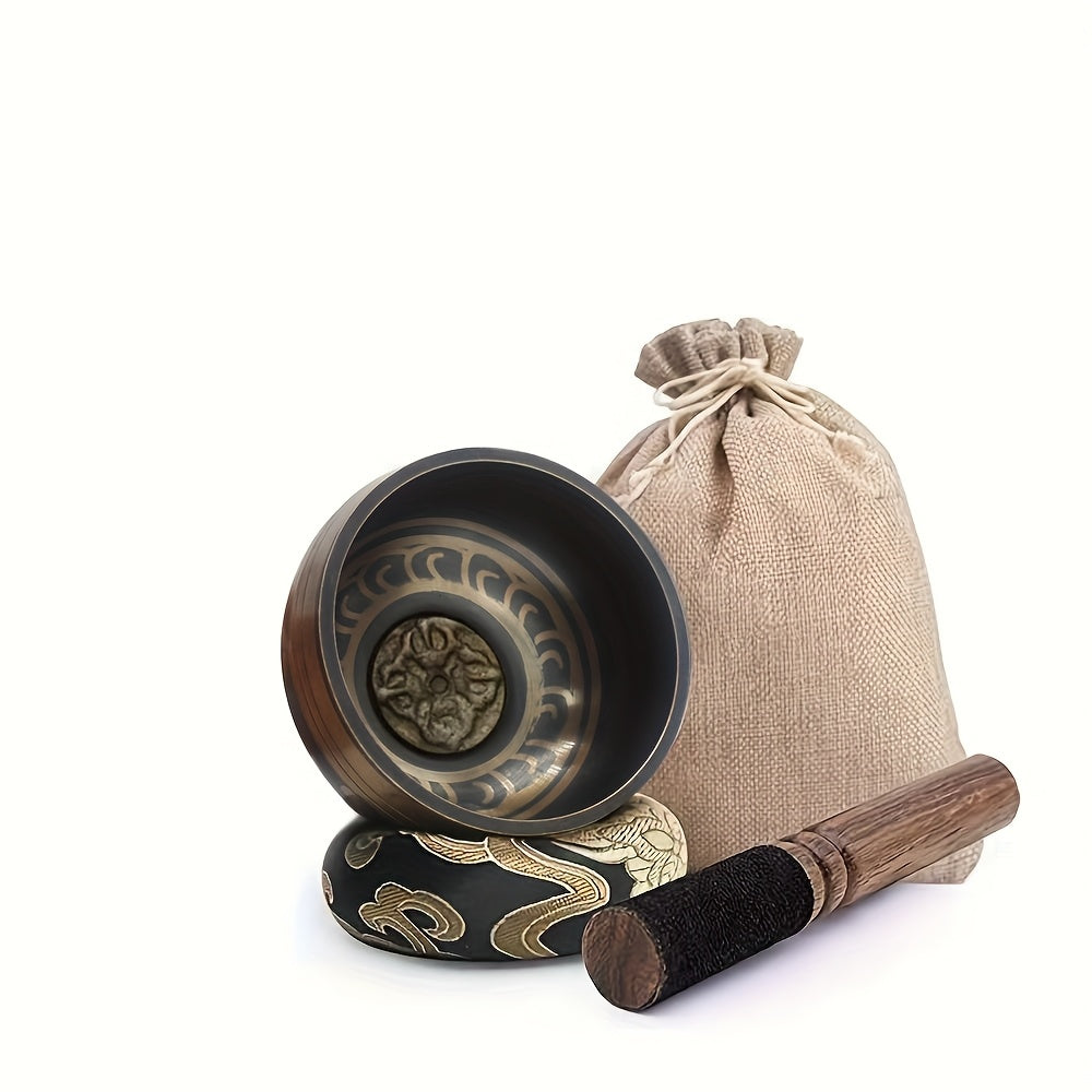 Tibetan Singing Bowls Set~ Meditation Sound Bowl hand Hammered in Nepal for Yoga, Meditation, Mindfulness, Healing & Chakra balancing