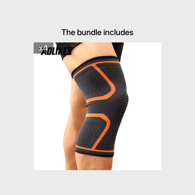 1pc AOLIKES Compression Knee Sleeve | Breathable, Non-Slip, Ideal for Running, Volleyball, Basketball, Yoga, Tennis, Football - Available in, Grey, Red