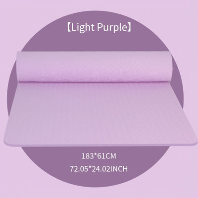 1pc Non-Slip TPE Yoga Mat - Lightweight, Quiet Exercise & Fitness Mat for Home Workouts