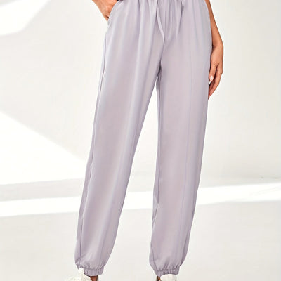 Stretchy Comfort Fit Joggers - Quick Drying, Slant Pockets, Elastic Waistband, Breathable, Moisture-Wicking, Womens Activewear for Fitness, Yoga, Running, and Outdoor Activities