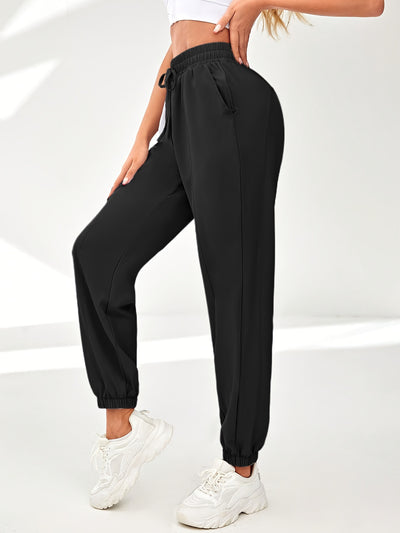 Stretchy Comfort Fit Joggers - Quick Drying, Slant Pockets, Elastic Waistband, Breathable, Moisture-Wicking, Womens Activewear for Fitness, Yoga, Running, and Outdoor Activities