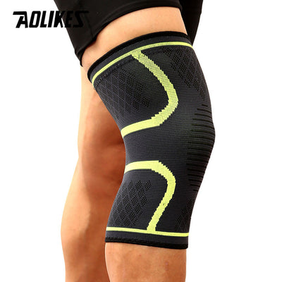 1pc AOLIKES Compression Knee Sleeve | Breathable, Non-Slip, Ideal for Running, Volleyball, Basketball, Yoga, Tennis, Football - Available in, Grey, Red