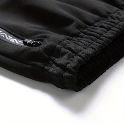 Lightweight Breathable Sports Pants Joggers, Men's Casual Slightly Stretch Zipper Pockets Sweatpants For All Seasons Fitness