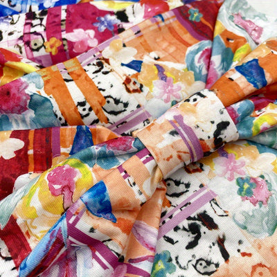 Tie Dye Flower Print Knotted Headband Ladies Sports Widening Fitness Yoga Headband Bundle Boho Style Hairband