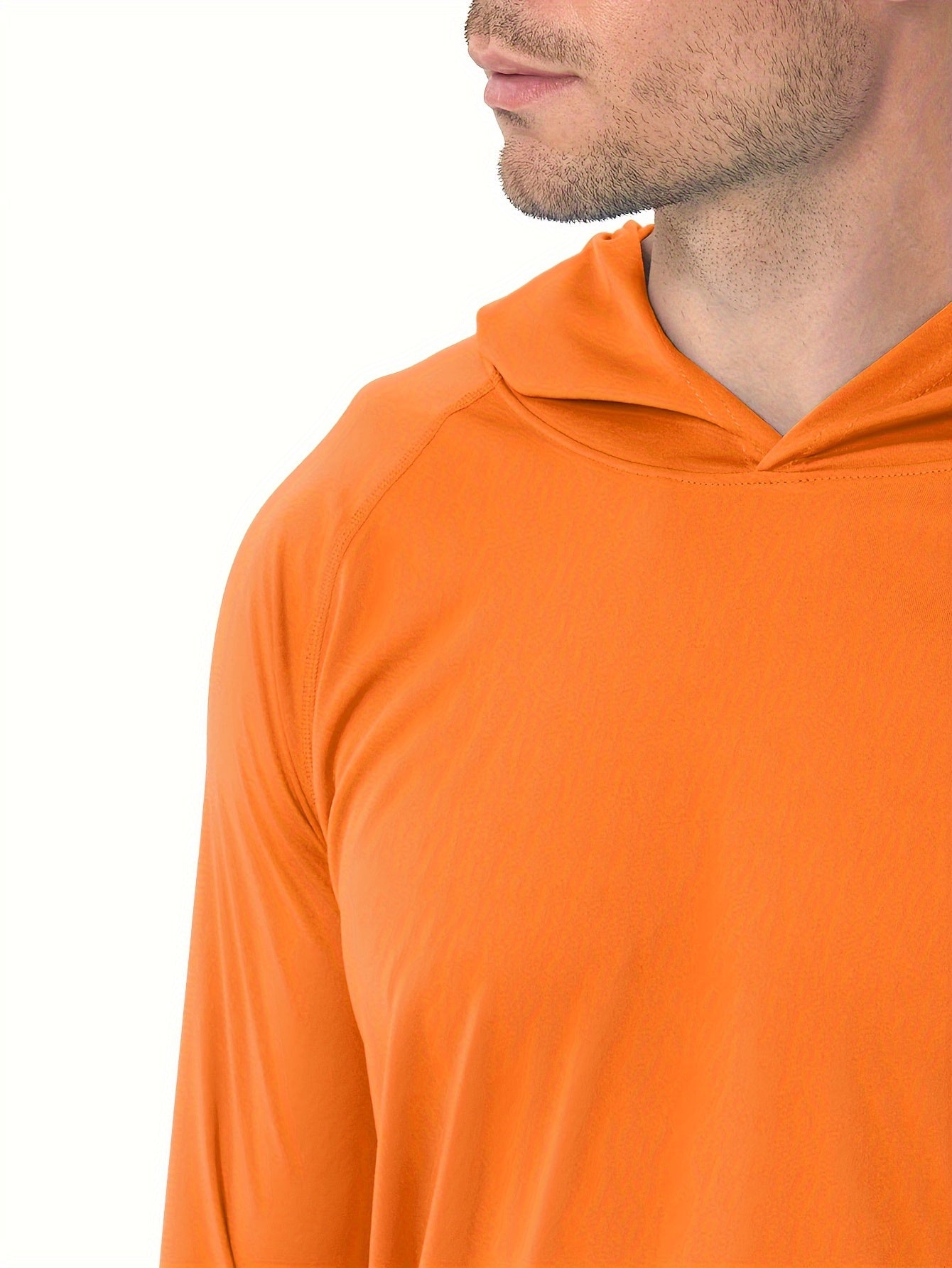 Men's UPF50+ Sun Protection Hoodie - Lightweight Quick-Dry Rash Guard, Breathable Long Sleeve UV Shirt for Fishing, Hiking, Yoga & Running, Olive Green, Machine Washable, Sports Apparel, Sporty Design, Durable Construction, A