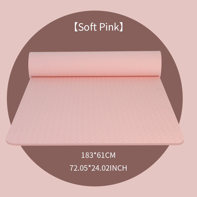 1pc Non-Slip TPE Yoga Mat - Lightweight, Quiet Exercise & Fitness Mat for Home Workouts
