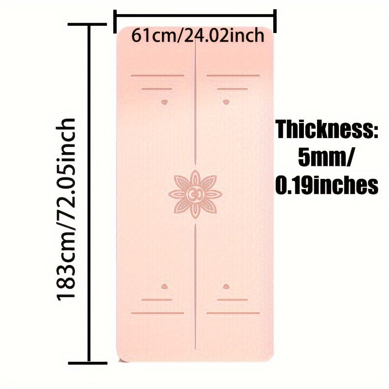 1pc TPE Non-Slip Yoga Pilates Training Mat, Home Fitness Accessories, Yoga Mat