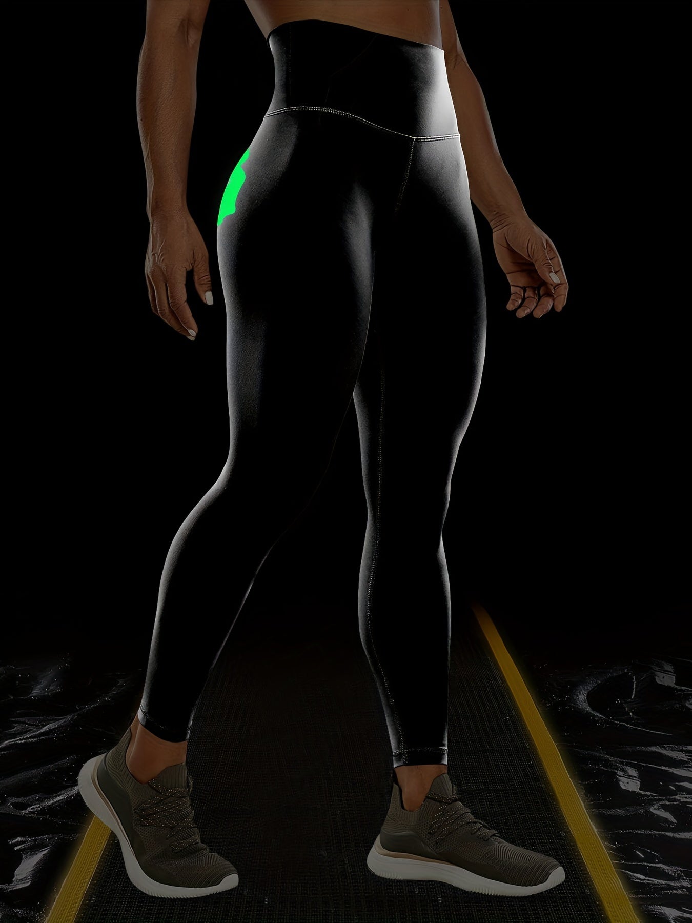 Vibrant Skeleton Hands Printed High Waist Sports Yoga Leggings - Moisture-Wicking, Four-Way Stretch, Comfortable, and Breathable - Perfect for Halloween, Carnival, Music Festival, and Workout Enthusiasts