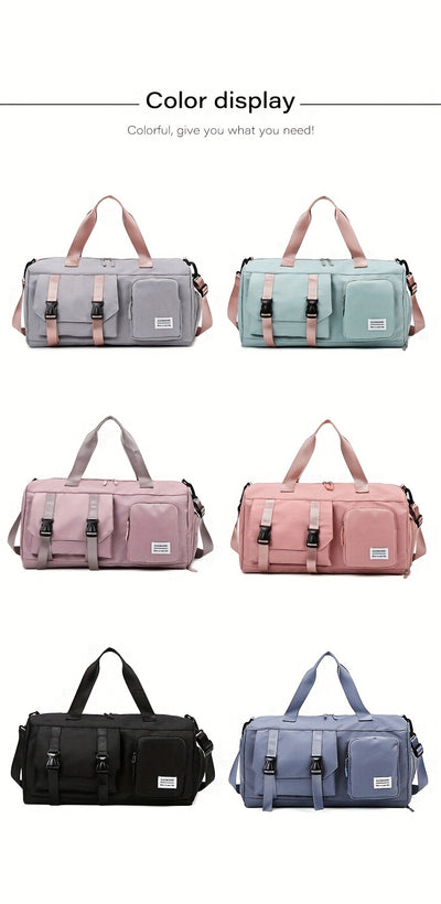 Women's Crossbody Bag, Outdoor Sports Fitness Bag, Weekend Luggage Bag, Yoga Bag, Multi-Pocket Short Trip Handbag