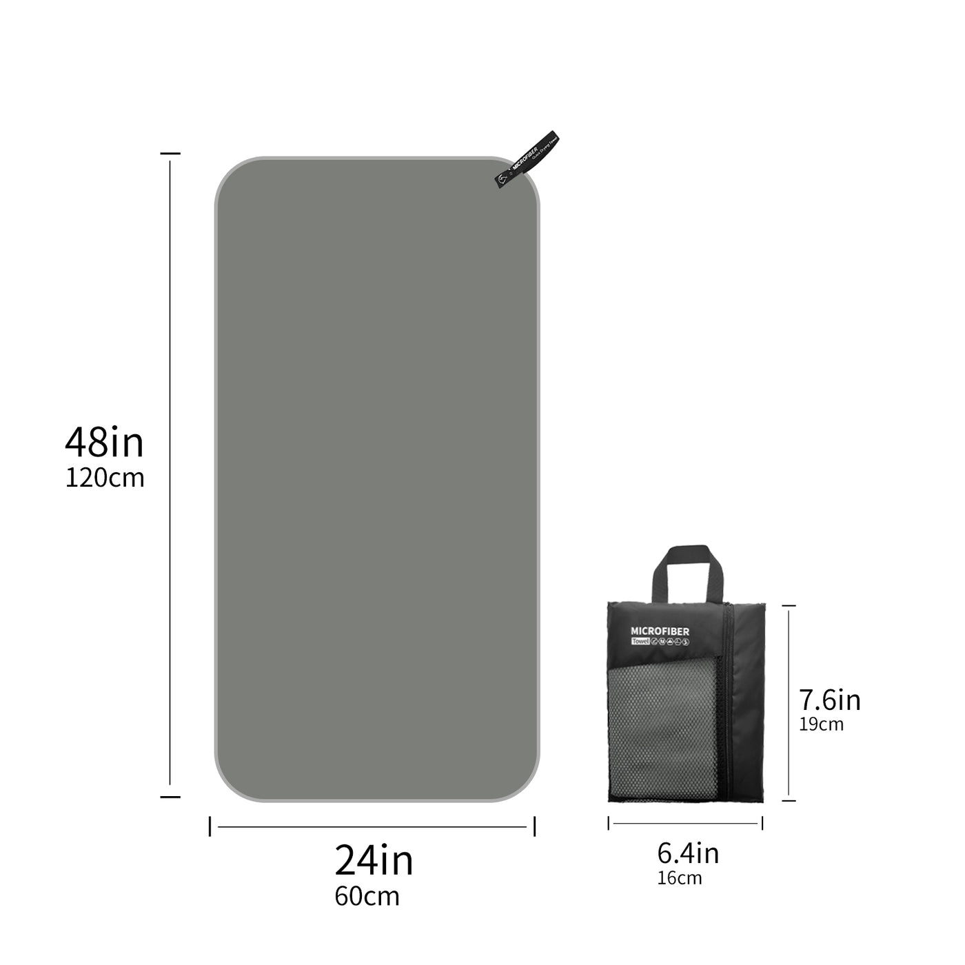 Quick Drying Absorbent 1pc Mutao Microfiber Towel - With Mesh Bag For Camping, Gym Yoga, Backpacking, Hiking