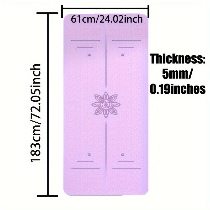 1pc TPE Non-Slip Yoga Pilates Training Mat, Home Fitness Accessories, Yoga Mat