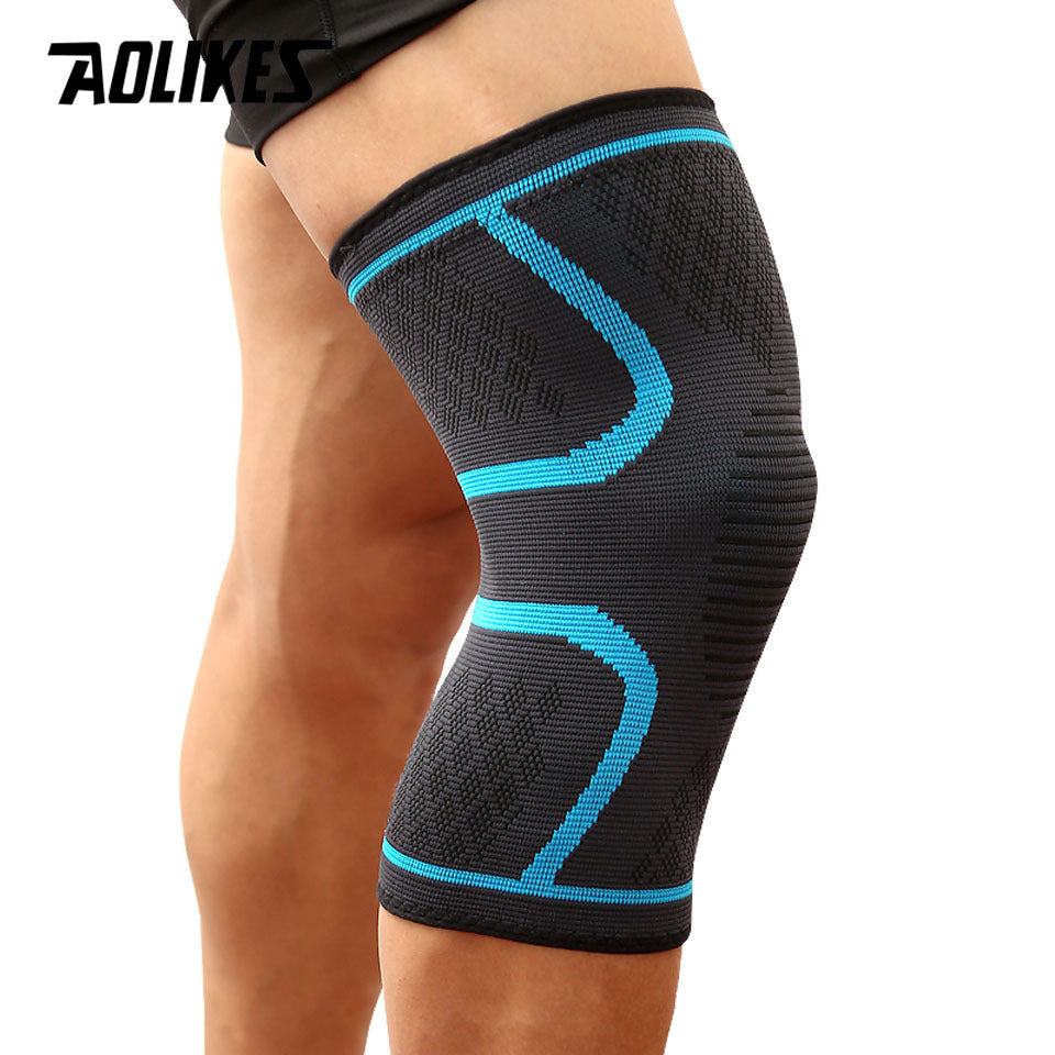 1pc AOLIKES Compression Knee Sleeve | Breathable, Non-Slip, Ideal for Running, Volleyball, Basketball, Yoga, Tennis, Football - Available in, Grey, Red